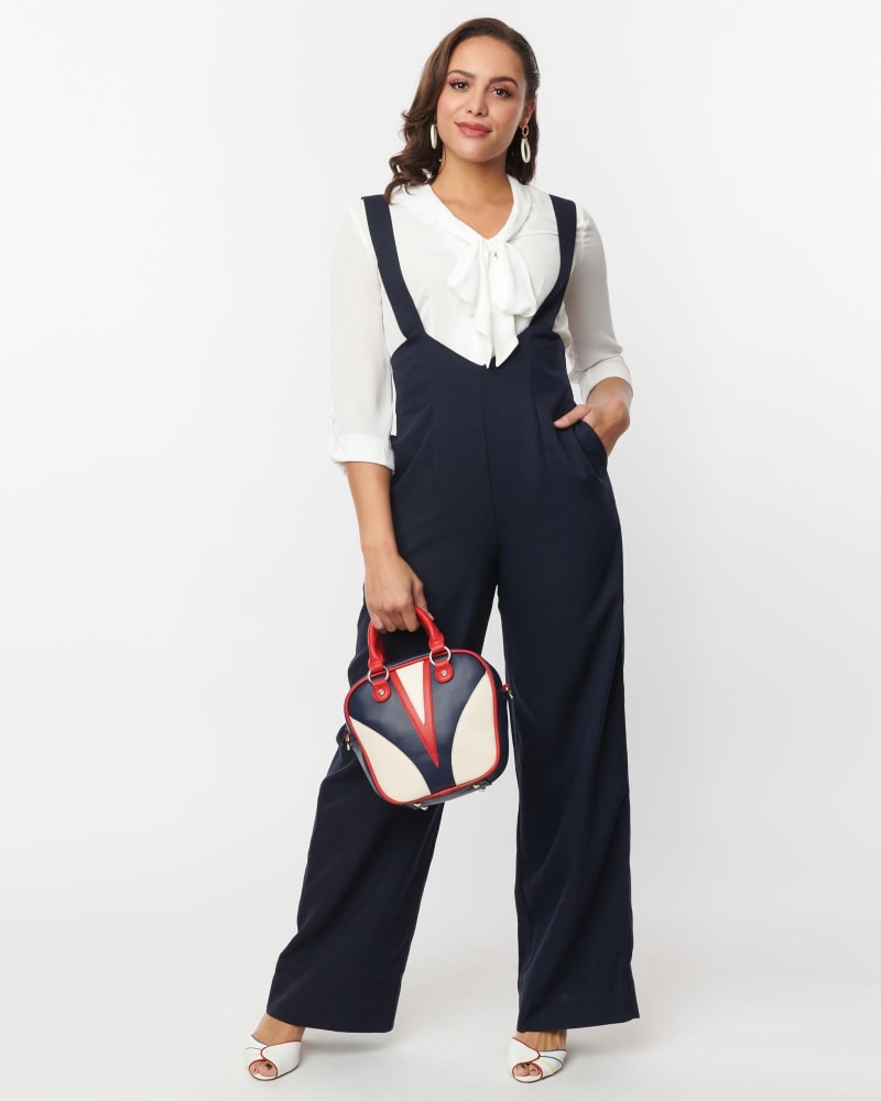 Wide leg suspender pants hotsell